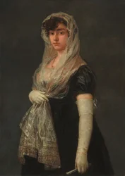 Jeune dame portant une mantille et une basquina